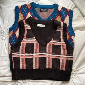 2 cropped sweater vests